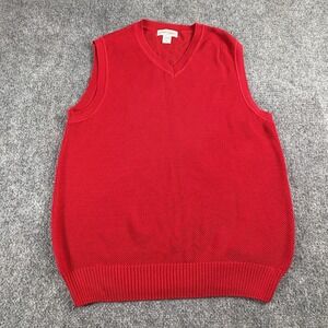 VTG Y2K Robert Banks Sweater Vest Men L Red Classic Preppy‎ Minimalist Academia